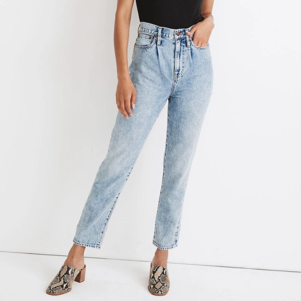 Madewell "The Pleated Momjean" Jeans